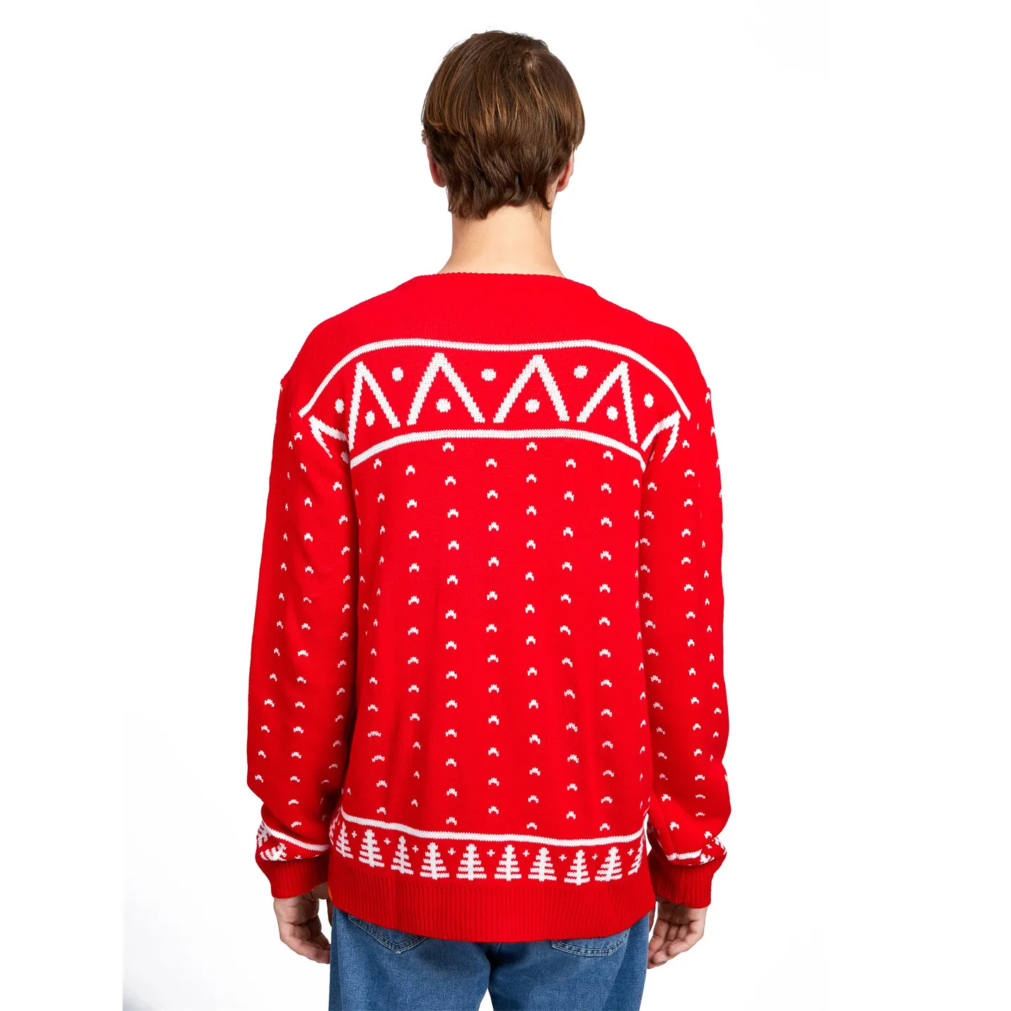 FNJIA 2025 Men's Fireplace Funny Jacquard Ugly Christmas Sweater